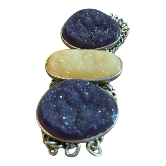 Natural stone & brass bangle - Picture 6 of 9